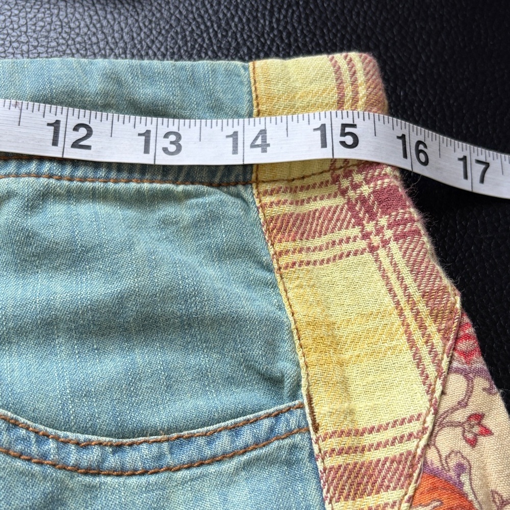 Anthropologie Pilcro The Adi Mid Rise Relaxed Flare Jeans Patchwork Sz 30 NEW - Picture 12 of 14